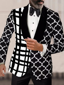 Blazer imprimé numérique S-4XL, <span class=keywords><strong>costume</strong></span> décontracté pour <span class=keywords><strong>homme</strong></span>, <span class=keywords><strong>style</strong></span> business, manches longues - Product Image 5