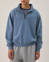 Nouveau Pull à Capuche Homme Populaire en Polaire Délavée Vintage, Demi-Zip, Coupe Ample, Style Streetwear, Chaud et Décontracté pour l'Hiver