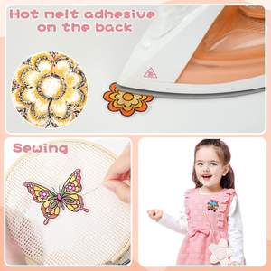 Maßgefertigte Chenille-Baumwoll-Hippie-Aufnäher mit Stickerei, Verschiedene Formen, Zufällige Stile, DIY-Applikationen zum Aufbügeln für Mädchen/Frauen Hüte - Product Image 5