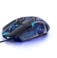 Souris de jeu professionnelle 6400 DPI filaire 6 boutons LED optique USB pour PC Gamer