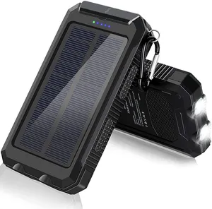Upgraded Waterproof Portable Cargador Solar 20000 Mah Solar Power Bank Outdoor Solar Phone Charger Dual Usb Solar Powerbanks