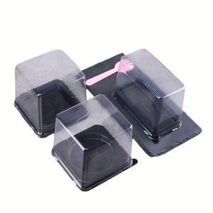 <b>Mini</b> <b>Cake</b> <b>Box</b> Square Mooncake <b>Box</b> Small Single Muffin Dessert <b>Cake</b> Container PET Plastic Wholesale 3 Inch Food Bulk Disposable - Product Image 3