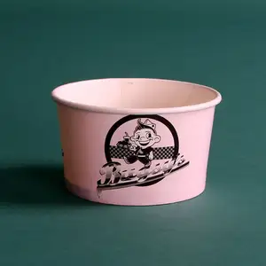 Disposable Customized 3.5oz Paper Cup For Ice Cream Paper Ice Cream Cup