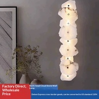 Applique murale LED de luxe transfrontalière en marbre et cuivre, design postmoderne haut de gamme, simple, pour chevet, chambre et salon
