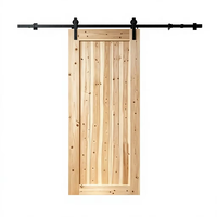 Porte coulissante intérieure rétro en bois de sapin massif pour la décoration d'hôtels et d'hébergements touristiques