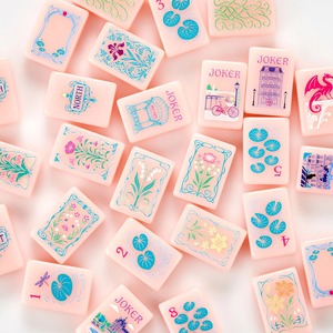 Juego de Mahjong Americano de Lujo de 160 Piezas, Fichas de Acrílico Grabadas de una Sola Capa, Ecológicas, Duraderas, Colección Premium de Bellas Artes para Niños - Product Image 2