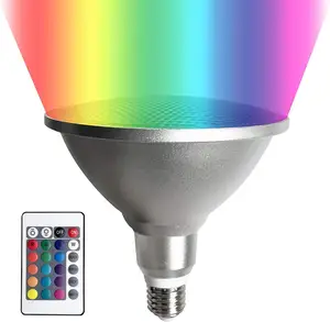 Ip65 bohlam lampu sorot Led Par38 tahan air dengan Remote 85-265v 20w E27 dapat diredupkan Rgbw berubah warna Par20 Par30 lampu sorot Led