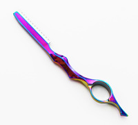 Couteau à raser professionnel réutilisable pour affiner le visage, avec placage électrolytique coloré, pour la coupe de cheveux par les barbiers, fabriqué en Chine