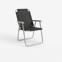 Chaise longue pliable légère en acier pour camping et loisirs, avec accoudoirs en tissu, idéale pour la plage et les barbecues - Vente en gros usine