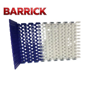 Barrick Bande transporteuse modulaire à mailles courbes avec patins à crochet, qualité alimentaire, antidérapante, pour levage - Product Image 3