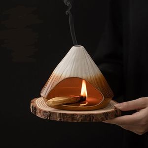 Brûleur d'encens en céramique émaillée style cheminée Mont Fuji, porte-encens aromatique - Product Image 2