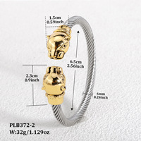 YL vente chaude en acier inoxydable câble ouverture Bracelet pâte frite torsades Dragon tête Bracelet en gros