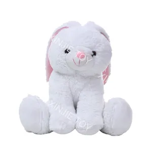 Mainan kelinci putih mewah kustom boneka tikar boneka kelinci duduk lucu mainan mewah untuk anak-anak boneka mainan mewah