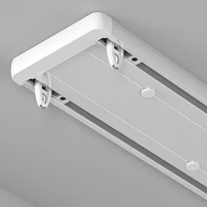 Lujosas pistas de cortina doble de aluminio silencioso de techo resistente con conector de 90 grados