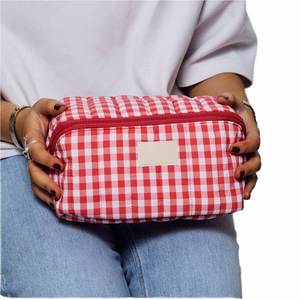 Cotton Quilted Makeup <b>Bag</b> Coquette Accessories Make up <b>Bag</b> Organizer Cute Floral Cosmetic Pouch Travel Makeup <b>Bag</b> for Women - Product Image 1