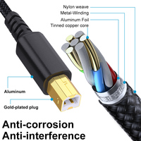 Câble d'imprimante polyvalent 2 en 1 USB A et C vers USB B, 480 Mbps, haute vitesse, double prise, cordon hybride pour HP Canon Epson Brother