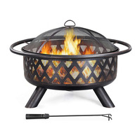 Barbecue rotatif multifonctionnel robuste avec grille de cuisson à 2 niveaux pour jardin extérieur