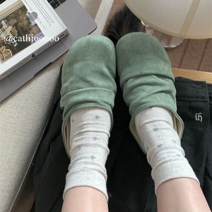 <span class=keywords><strong>Mules</strong></span> décontractées pour <span class=keywords><strong>femme</strong></span>, style printemps rétro, à bout fermé, polyvalentes pour l'extérieur, nouvelle collection 2026, à enfiler, plissées, en PU et caoutchouc - Product Image 3