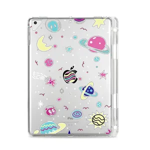 Étui anti-choc pour tablette avec Logo personnalisé, galaxie, planètes, couverture avec porte-crayon, pour Apple iPad 2 3 4 5 6 7 8