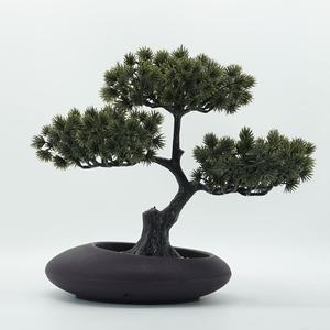 H468 Bonsaï de pin d'accueil amélioré, ornement de paysage décoratif d'inspiration zen chinoise, bonsaï de pin simulé pour bureau intérieur - Product Image 5