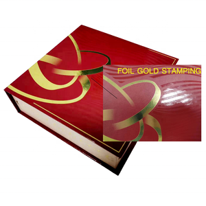 Tùy chỉnh sang trọng lá vàng dập cuốn sách hình cứng nhắc các tông Hộp quà tặng giấy vỏ sò từ hộp quà tặng - Product Image 3