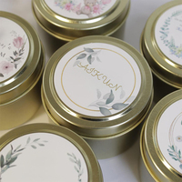 Bougie artisanale en cire de soja de luxe, parfumée aux cristaux de guérison et pierres naturelles, en pot en étain, pour les fêtes de Diwali