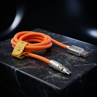 Câble de charge USB C en silicone liquide 1M 2M, design coudé rotatif à 180°, charge super rapide 120W 6A