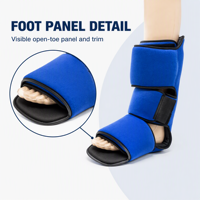 Attelle pneumatique pour pied à 90 degrés avec sangle latérale réglable et pompe de gonflage pour le positionnement nocturne de la cheville et du pied