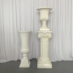 Ensemble de colonnes romaines en bois blanc pour mariage, pot de fleurs et vase paysager, style romantique et tendance - Product Image 6