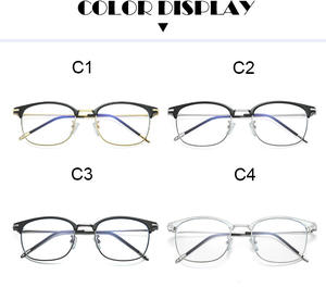 Recién llegado, <span class=keywords><strong>gafas</strong></span> de negocios de montura completa para <span class=keywords><strong>hombre</strong></span> de oro negro, montura de Metal, montura óptica de luz Anti-azul Retro 2025 - Product Image 5