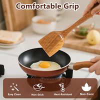 Spatules en bois non toxiques pour retourner et frire, 2 pièces, en bois d'acacia naturel, ustensiles de cuisine pour poêles antiadhésives, outil de cuisine