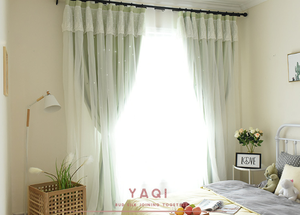 XinLan all'ingrosso Ready Made in tinta unita doppio strato <span class=keywords><strong>principessa</strong></span> Designer Star pizzo <span class=keywords><strong>tenda</strong></span> oscurante per soggiorno - Product Image 6