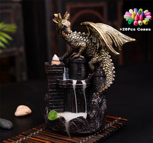 creativo dinosaurio de la resina Castillo reflujo incienso quemador cascada titular de la Casa de Té Decoración - Product Image 2