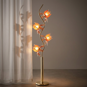 Modern Lotus Floor <b>Lamp</b>, <b>Tall</b> Standing Reading <b>Lamp</b> with Flexible Curved Stem for <b>Living</b> <b>Room</b> Bedroom Decor,Dimmable LED Bulb - Product Image 1