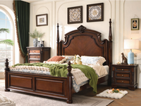 Ensemble de meubles de chambre à coucher de haute qualité en bois, lit double de princesse, design européen