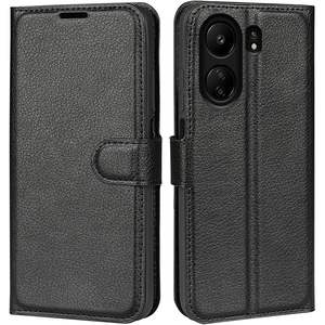Funda con tapa para Xiaomi Redmi 13C 4G LTE C65, funda protectora magnética de cuero PU tipo billetera, color negro - Product Image 2