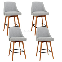 Chaise de bar de luxe rembourrée, tabouret de comptoir avec structure en bois pour cuisine et café, largeur d'assise 46 cm