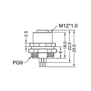 M12 Female Rear Lock Faceplate <strong>Bnc</strong> Connector Insert Pin PG9 IP67 IP68 Metal Thread a Code <strong>Plugs</strong> 3 4 5 8 12 17 - Product Image 5