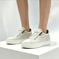 Chaussures basses plates en daim personnalisées avec fermeture éclair pour femmes – Nouveau modèle de marche
