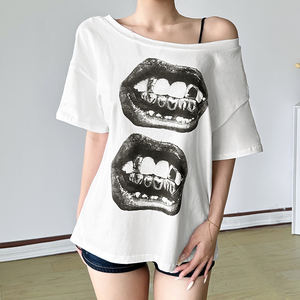 เสื้อยืดแขนสั้นสไตล์ Y2K ลายหัวกะโหลก ทรงหลวม วินเทจ ย้อนยุค ไซส์ใหญ่ สตรีทแวร์ ฮิปฮอป สำหรับฤดูร้อน เป็นมิตรกับสิ่งแวดล้อม ผ้าฝ้าย 100% - Product Image 5