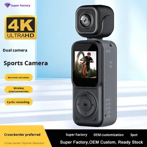 กล้องคู่ 4K HD หน้าจอ 1.5 นิ้ว กล้องบันทึกภาพแบบพกพาสำหรับใช้งานกลางแจ้ง เชื่อมต่อ WiFi โดยตรง บันทึกวิดีโอและเสียง สำหรับกีฬาและแอคชั่น ความละเอียดสูง 4K - Product Image 5