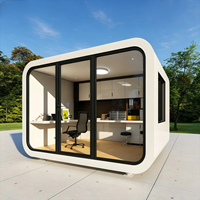 Mini-maison capsule moderne chinoise, maison miniature, maison modulaire de 20 pieds, maison en bois, cabane pour le camping, bureau