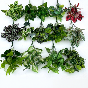 Hoja de Planta Verde, Rama Larga de 5 Ramificaciones, Hoja Blanca, Nueva Flor Artificial para Paisajismo de Ingeniería en Exteriores - Product Image 1