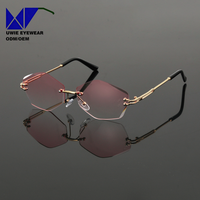 Kacamata Hitam Poligonal OEM Custom Ukuran 57-18-137, Anti Cahaya Biru + UV400 untuk Dewasa Unisex, Pabrik Kacamata