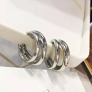 Hot Selling Trendy <b>Hook</b> Hoop <b>Earrings</b> Alloy Gold Plated Hip Hop Unisex - Product Image 5