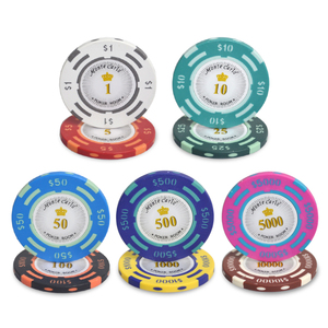 Jetons de poker en argile Monte <span class=keywords><strong>Carlo</strong></span> 40 mm 14 g avec numéros autocollants - Product Image 4