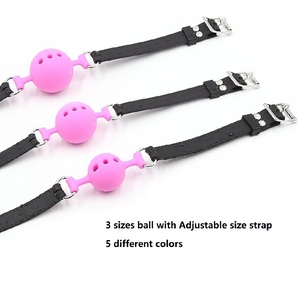 3 boyutu sevimli ağız fiş, ağız topu nefes Fetish silikon top delik açık ağız Fetish seks oyuncak ile fetiş sevgilisi için - Product Image 4