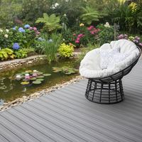 Planche de terrasse extérieure en composite bois-plastique Everjade EJ IPE brossé, imperméable, antidérapant, à clipser, design moderne, double couleur