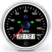 Tachimetro Programmabile Impermeabile 12V 24V per Auto, Camion, Trattore, Imbarcazione, Yacht, 85mm, 160 Mph con Indicatori di Direzione e Abbaglianti