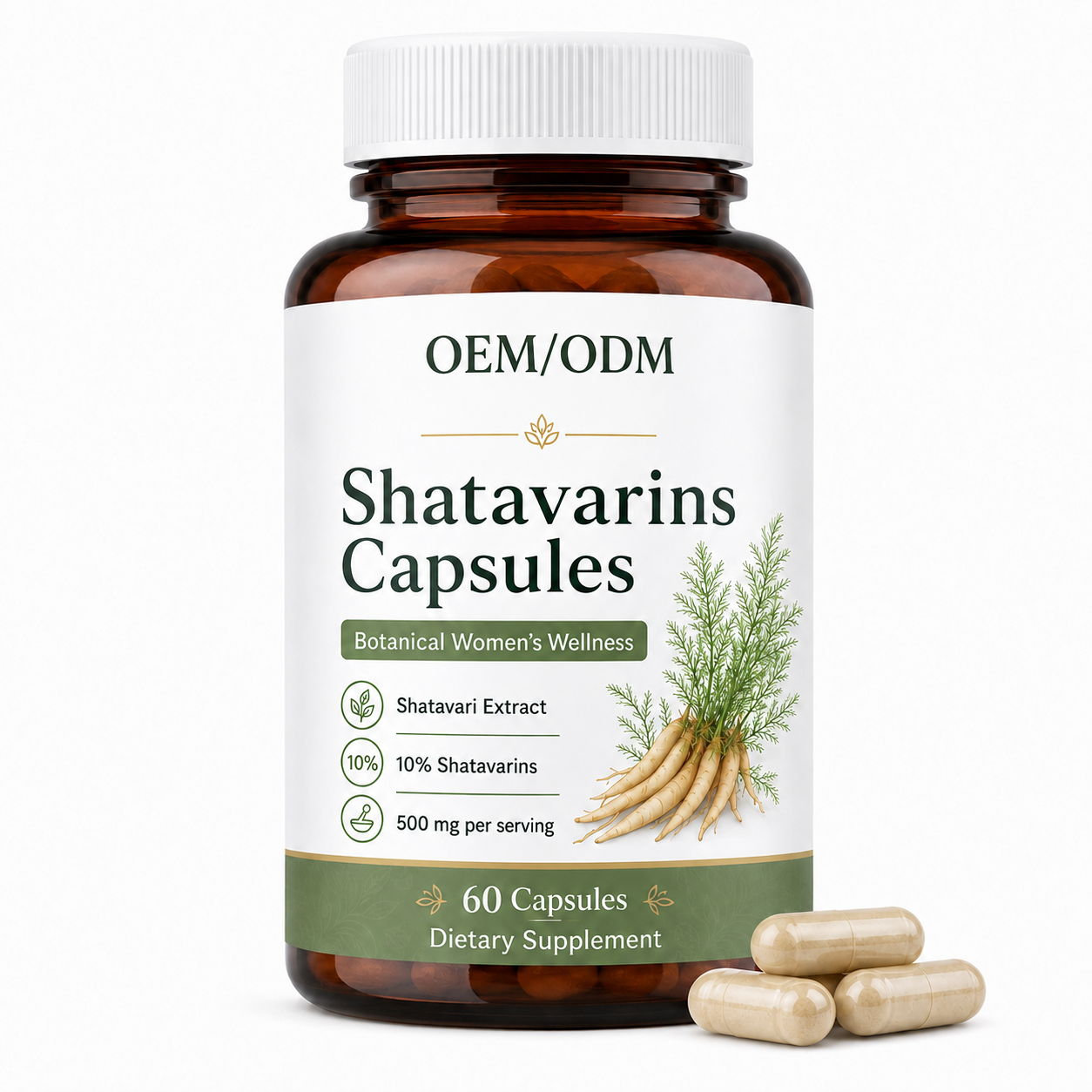 Greenpie OEM Shatavari Capsules Natural Herbal Shatavari Root Powder Extract Shatavari Capsules Supplement